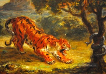 Eugène Delacroix Werke - Tiger und Schlange 1862 Eugene Delacroix